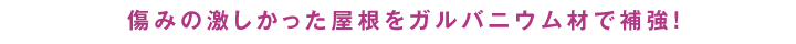 傷みの激しかった屋根をガルバニウム材で補強！